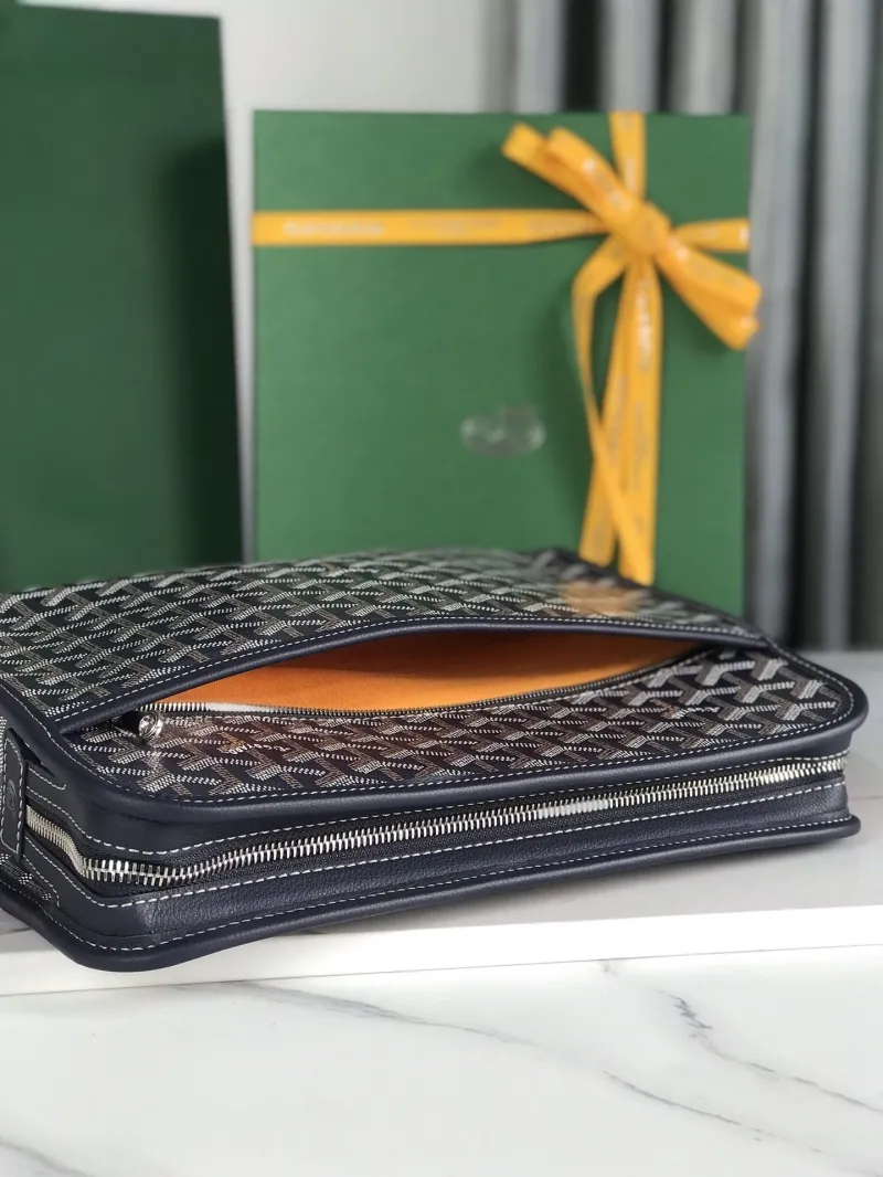 Goyard Navy Clutch Bag 166 - Image 6