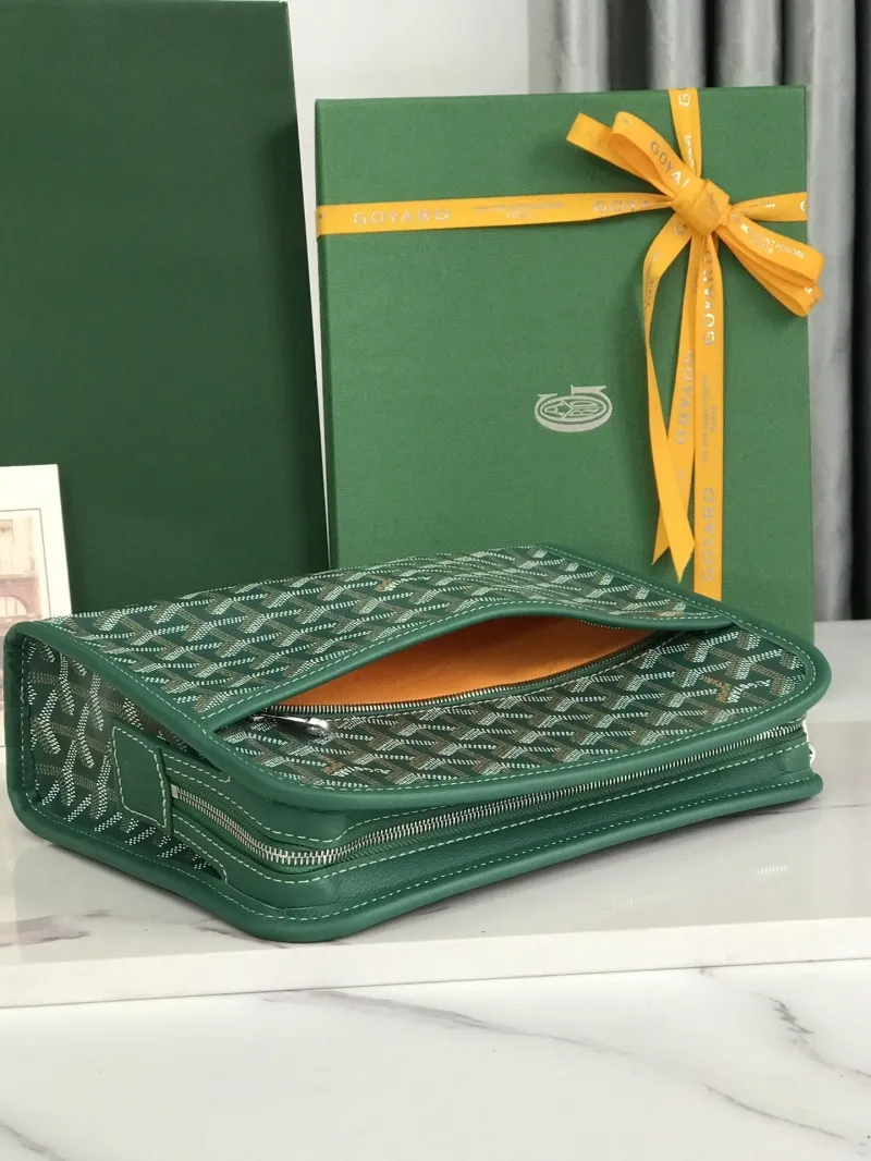 Goyard Green Clutch Bag 183 - Image 6