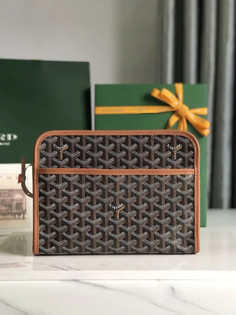 Goyard Black and Tan Clutch Bag