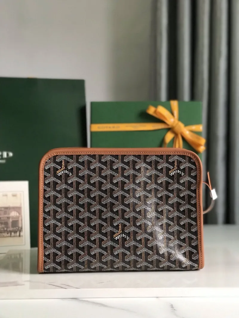 Alternative view of Goyard Black and Tan Clutch Bag