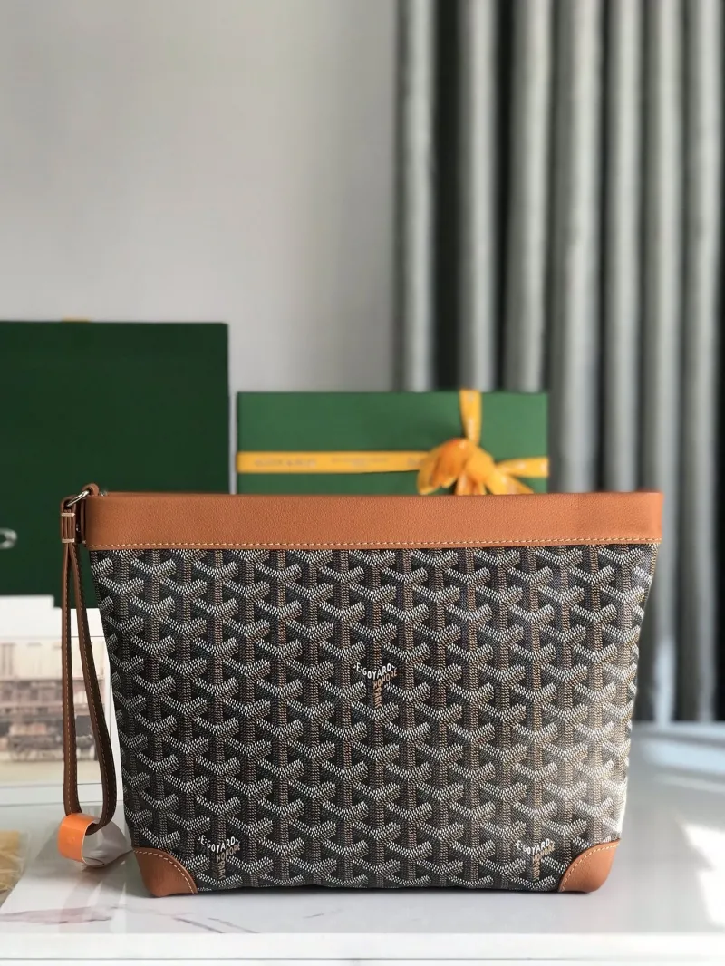 Goyard Black and Tan Clutch Bag