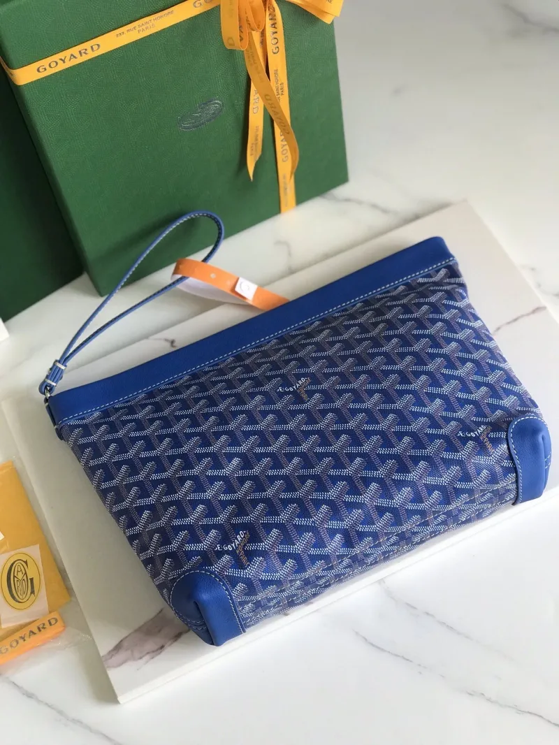 Goyard Blue Clutch Bag with Wrist Strap - Image 5
