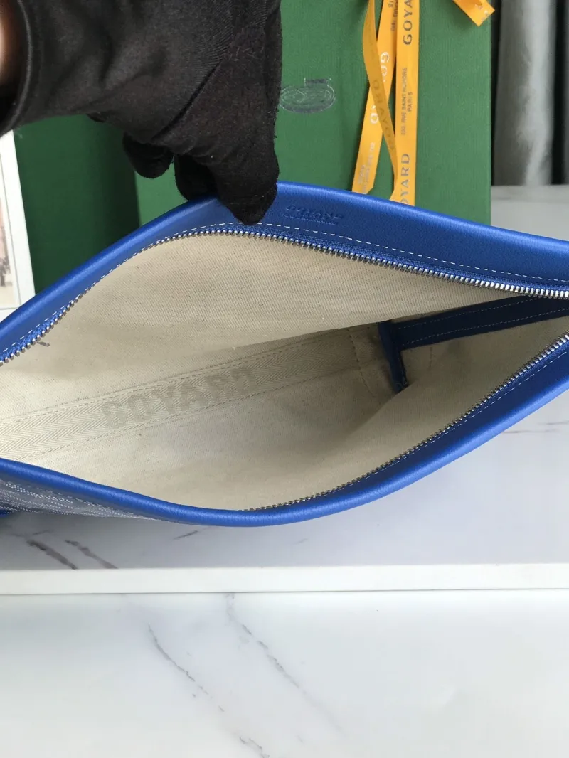 Goyard Blue Clutch Bag with Wrist Strap - Image 9