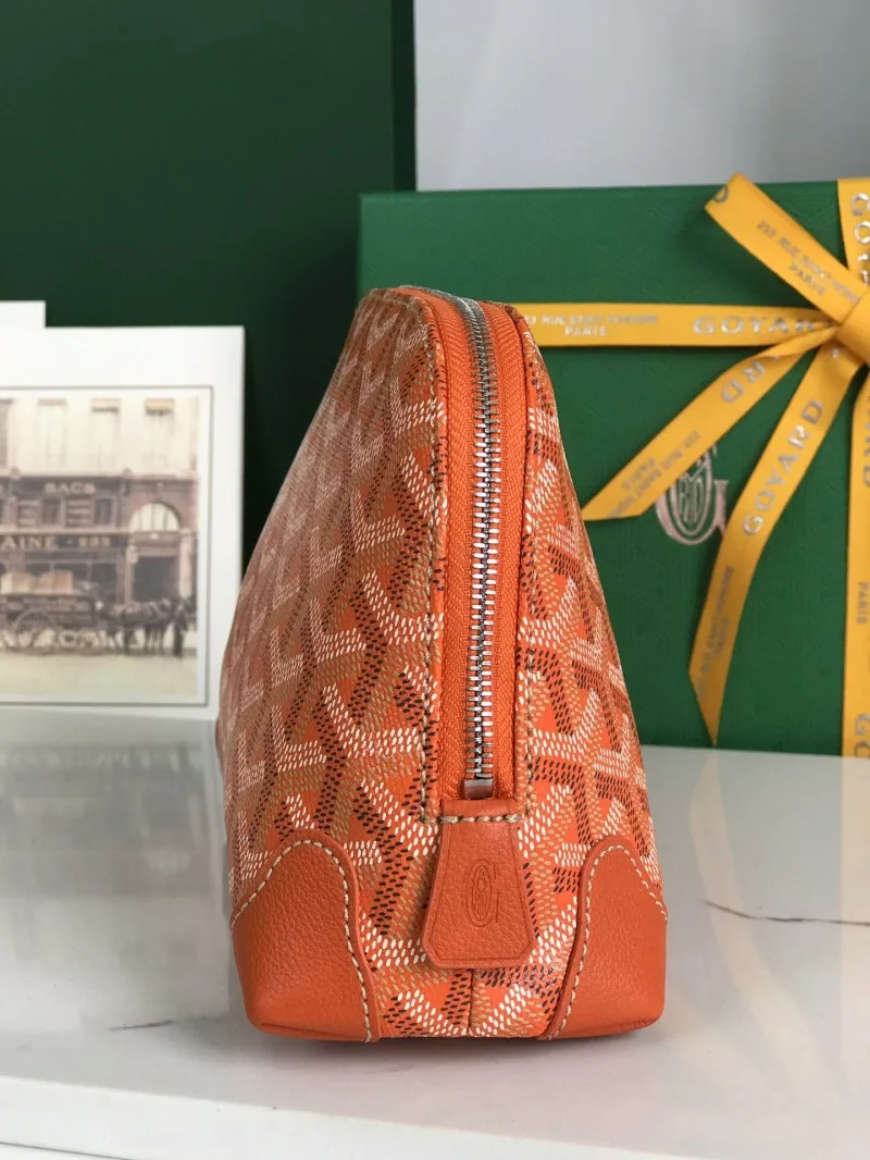 Goyard Orange Cosmetic Clutch Bag - Image 3