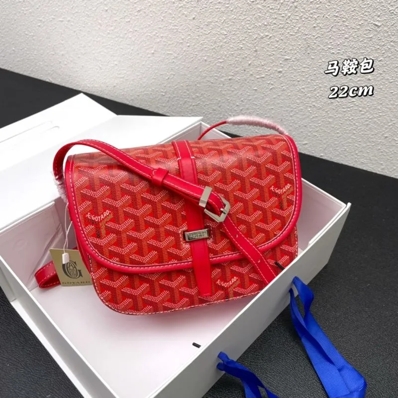 Goyard Red 22cm Saddle Crossbody Bag - Image 3