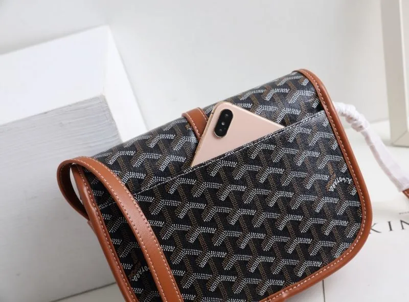 Goyard Black Tan Crossbody Satchel Bag - Image 4