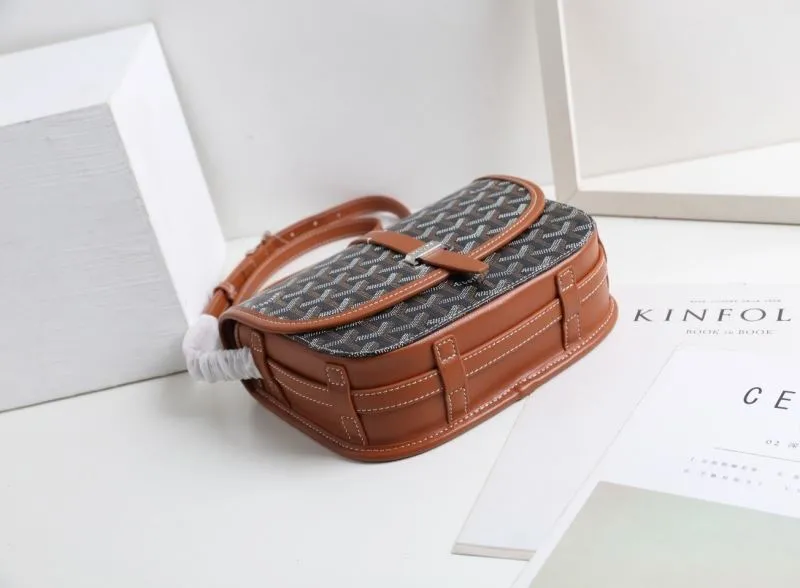 Goyard Black Tan Crossbody Satchel Bag - Image 6