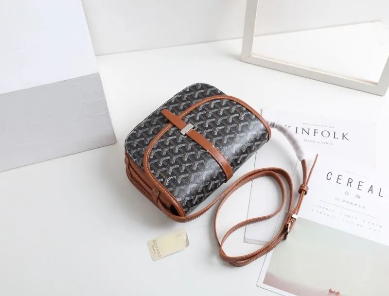 Goyard Black Tan Crossbody Satchel Bag - Image 7