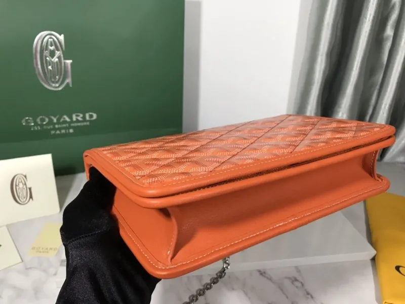 Goyard Orange Chain Satchel Bag - Image 3