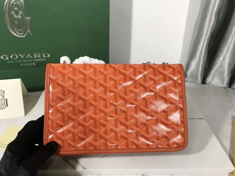 Goyard Orange Chain Satchel Bag - Image 5