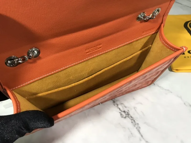 Goyard Orange Chain Satchel Bag - Image 8