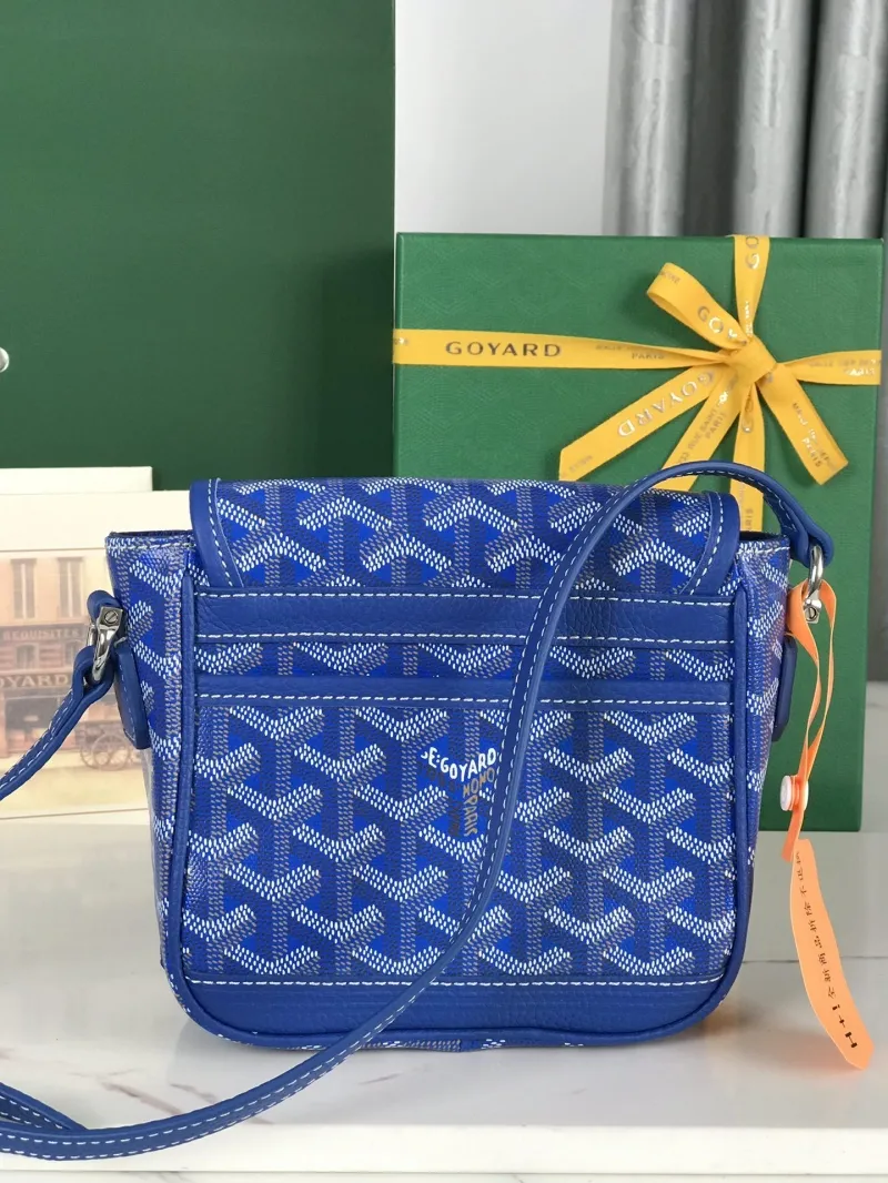 Goyard Blue Crossbody Satchel Bag - Image 4