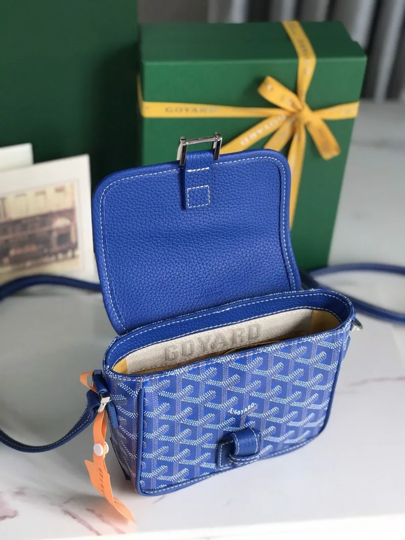 Goyard Blue Crossbody Satchel Bag - Image 6