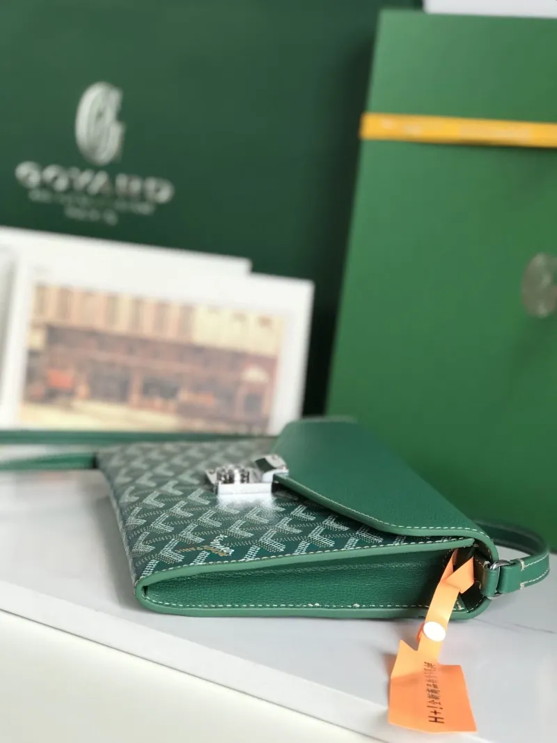 Goyard Green 28 Crossbody Satchel Bag - Image 3