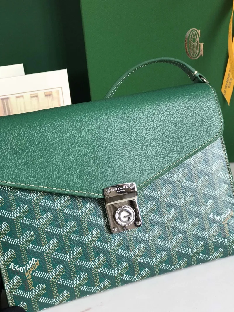 Goyard Green 28 Crossbody Satchel Bag - Image 4