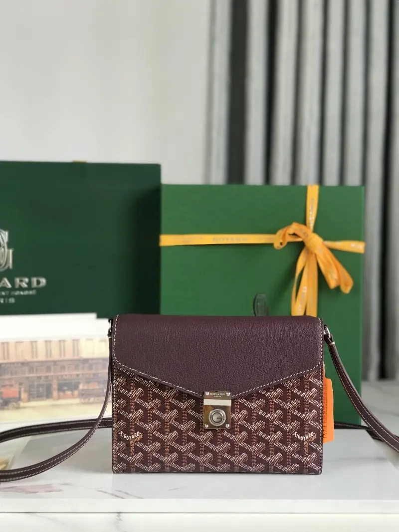 Goyard Burgundy Crossbody Satchel Bag