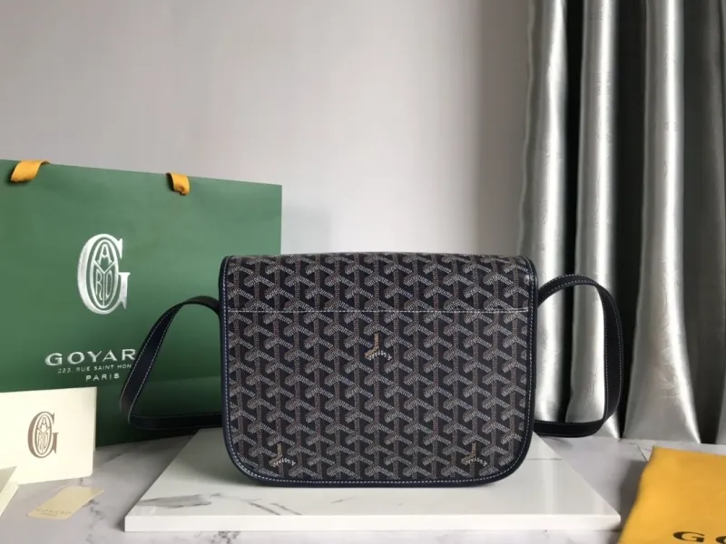 Goyard Navy Satchel Crossbody Bag Size 35 - Image 3