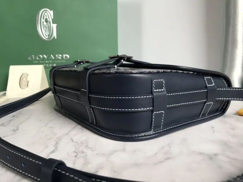 Goyard Navy Satchel Crossbody Bag Size 35 - Image 4