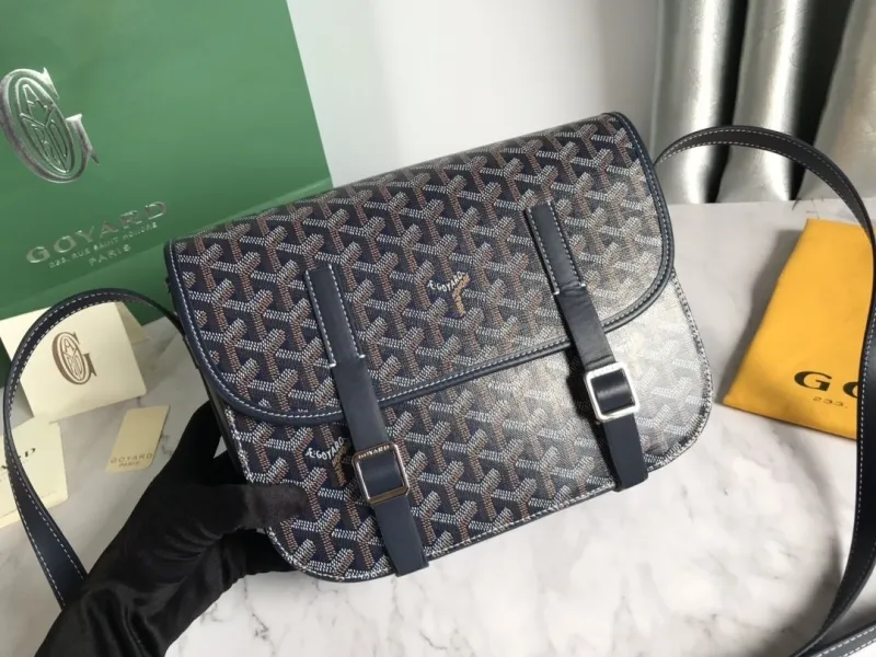 Goyard Navy Satchel Crossbody Bag Size 35 - Image 5