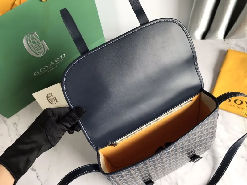 Goyard Navy Satchel Crossbody Bag Size 35 - Image 6