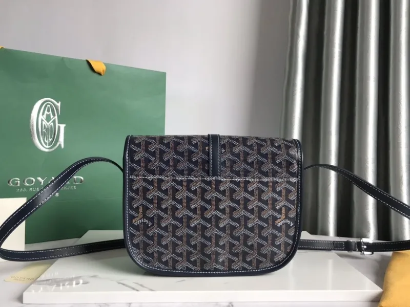 Goyard Navy Crossbody Saddle Bag - Image 3