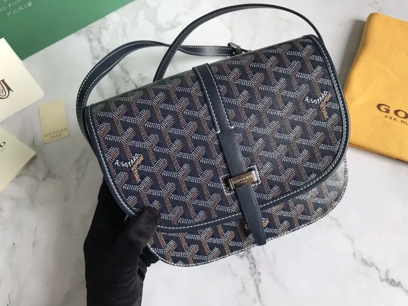 Goyard Navy Crossbody Saddle Bag - Image 5