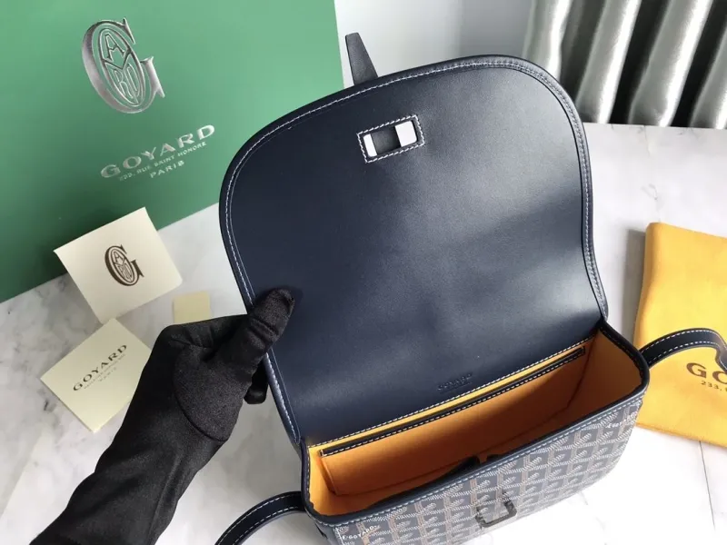 Goyard Navy Crossbody Saddle Bag - Image 9