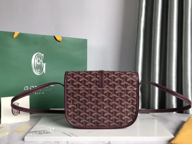 Goyard Burgundy Crossbody Satchel Bag - Image 3