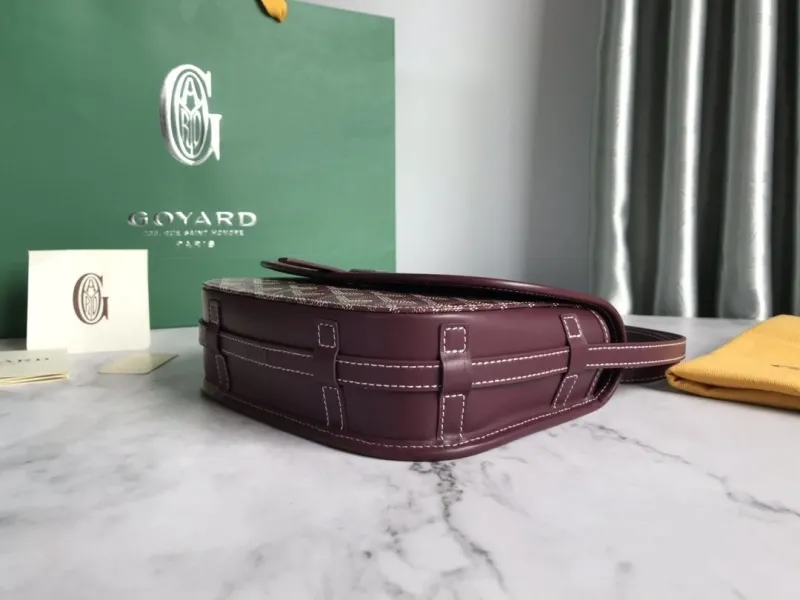 Goyard Burgundy Crossbody Satchel Bag - Image 4