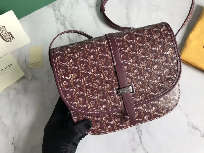 Goyard Burgundy Crossbody Satchel Bag - Image 5