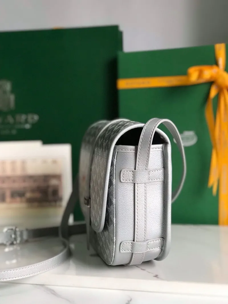 Goyard Silver Crossbody Satchel Bag - Image 3