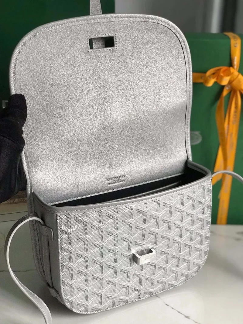 Goyard Silver Crossbody Satchel Bag - Image 5