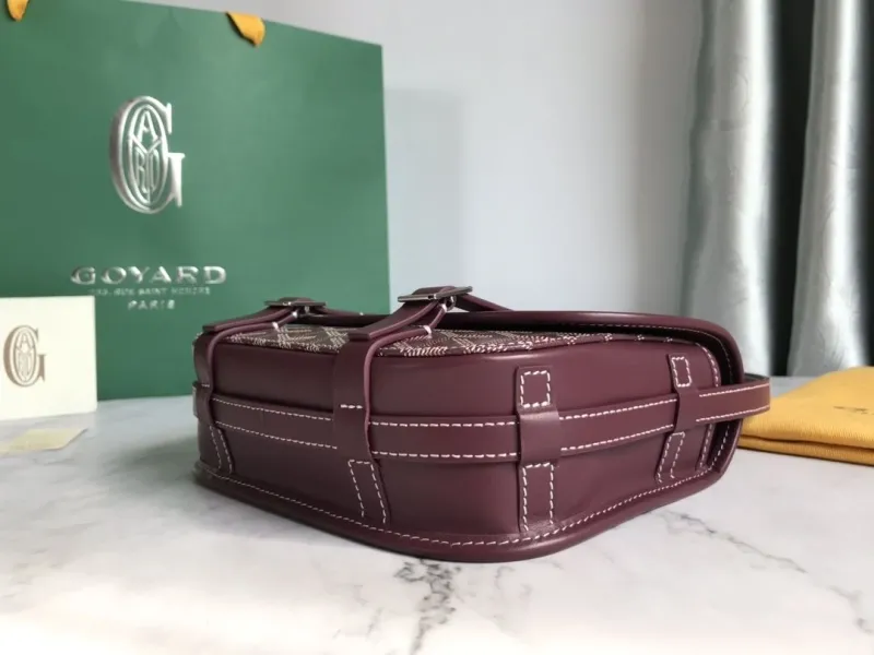 Goyard Burgundy Satchel Crossbody Bag - Image 4