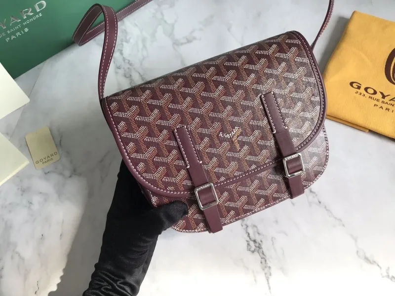 Goyard Burgundy Satchel Crossbody Bag - Image 5
