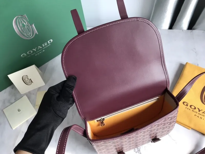 Goyard Burgundy Satchel Crossbody Bag - Image 9