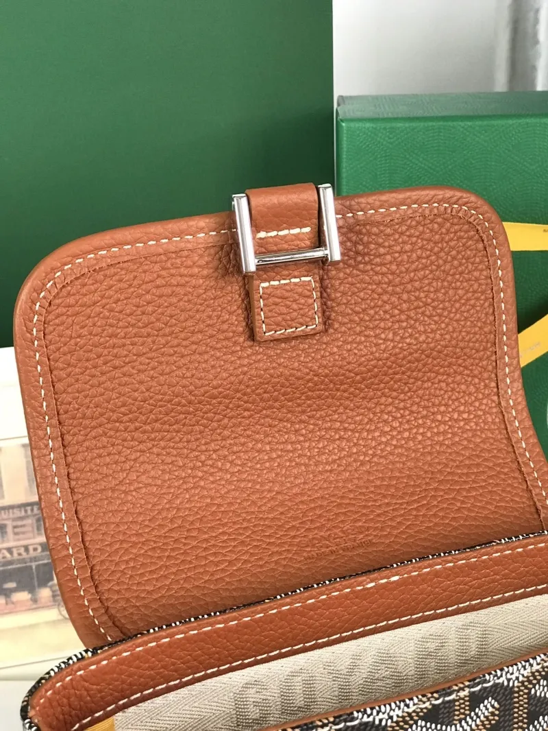 Goyard Brown Monogram Crossbody Satchel Bag - Image 7