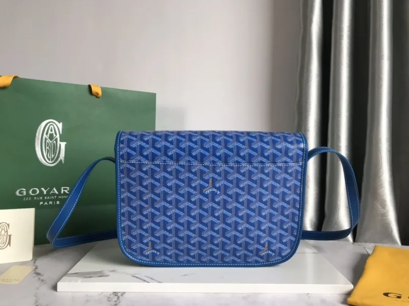 Goyard Blue Crossbody Messenger Satchel Bag - Image 3