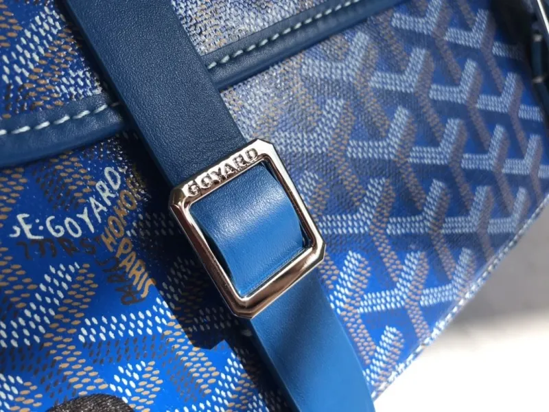 Goyard Blue Crossbody Messenger Satchel Bag - Image 5
