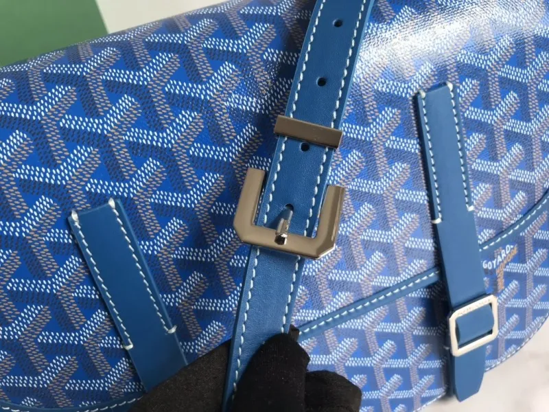 Goyard Blue Crossbody Messenger Satchel Bag - Image 6