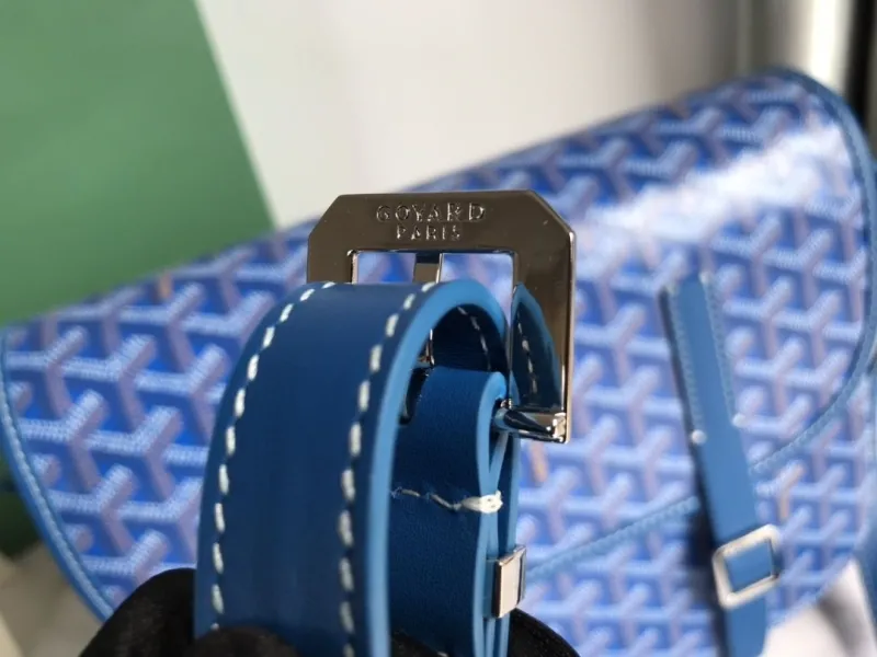 Goyard Blue Crossbody Messenger Satchel Bag - Image 7