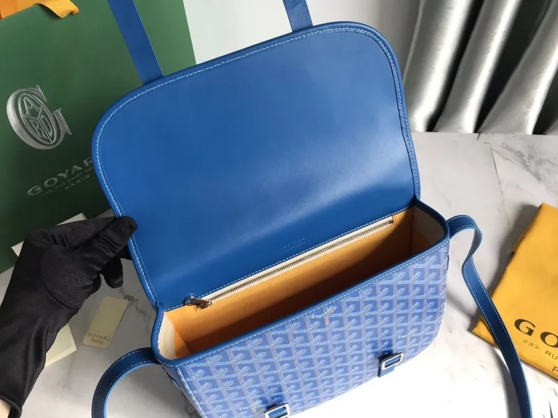 Goyard Blue Crossbody Messenger Satchel Bag - Image 8