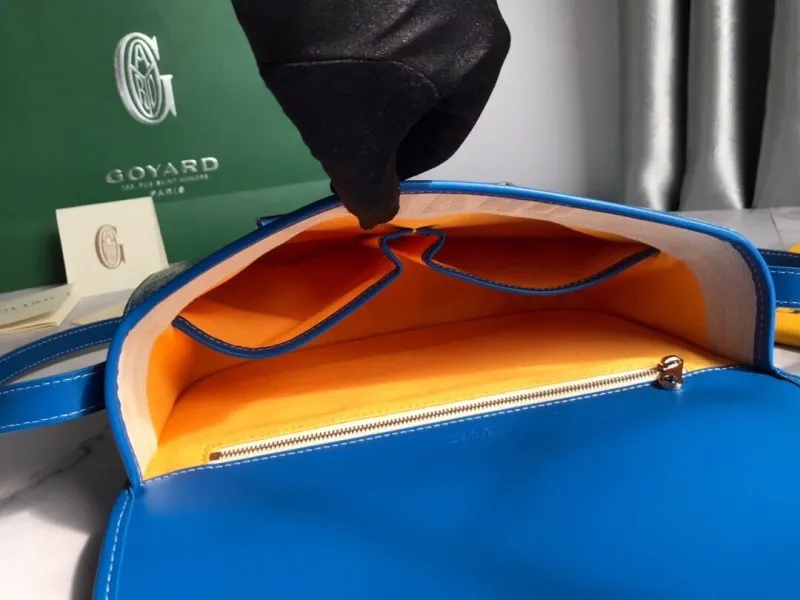 Goyard Blue Crossbody Messenger Satchel Bag - Image 9