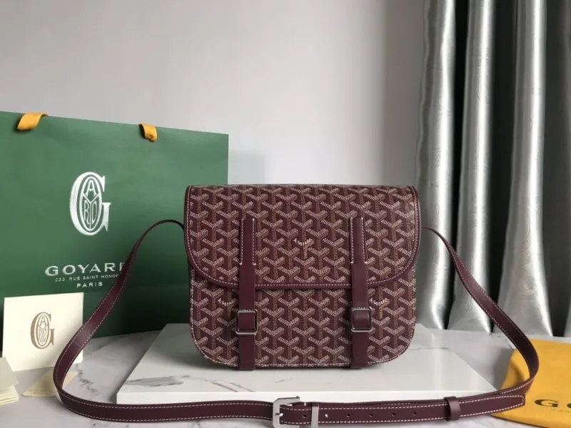 Goyard Burgundy Satchel Crossbody Bag