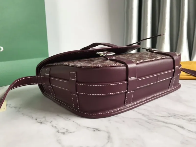 Goyard Burgundy Satchel Crossbody Bag - Image 4