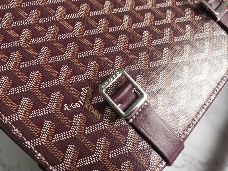 Goyard Burgundy Satchel Crossbody Bag - Image 5