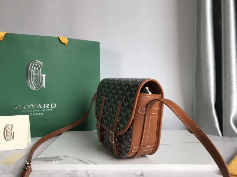 Alternative view of Goyard Black Brown Crossbody Satchel Bag 129