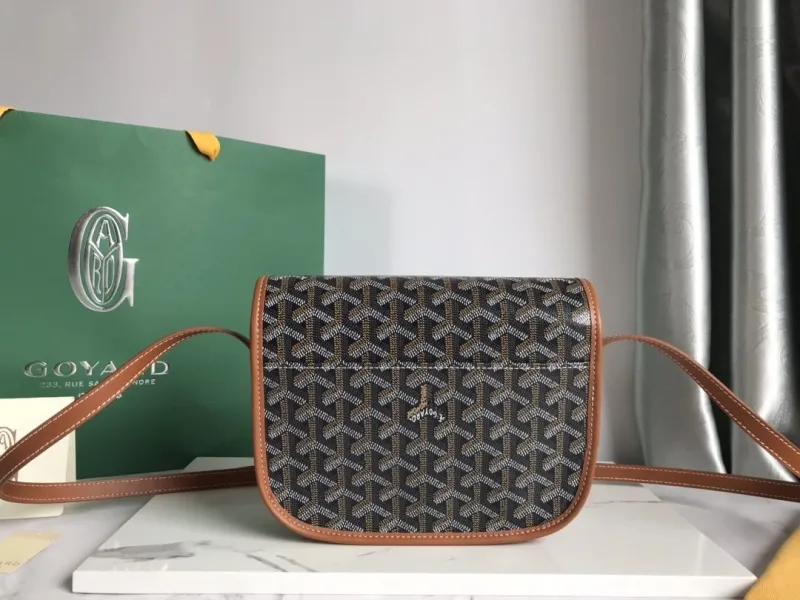Goyard Black Brown Crossbody Satchel Bag 129 - Image 3