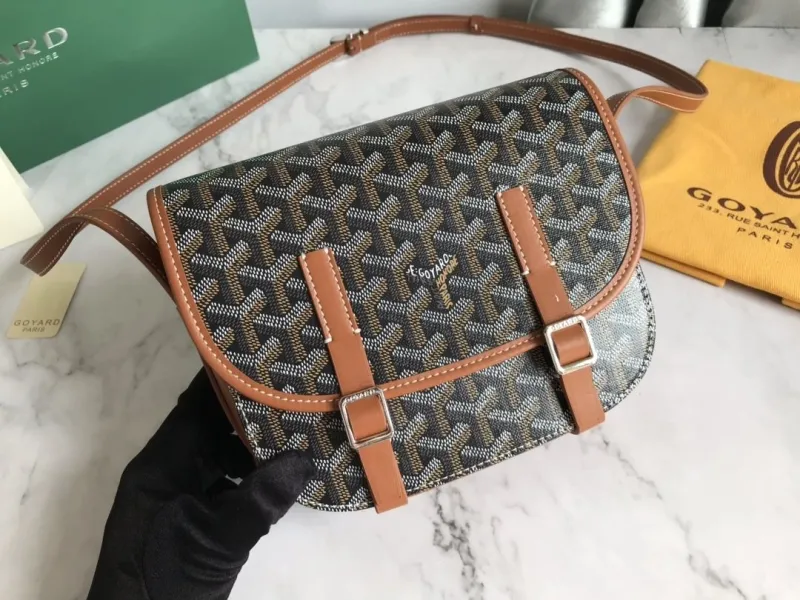 Goyard Black Brown Crossbody Satchel Bag 129 - Image 5
