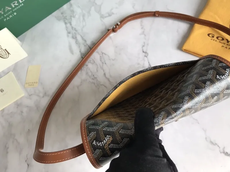 Goyard Black Brown Crossbody Satchel Bag 129 - Image 7