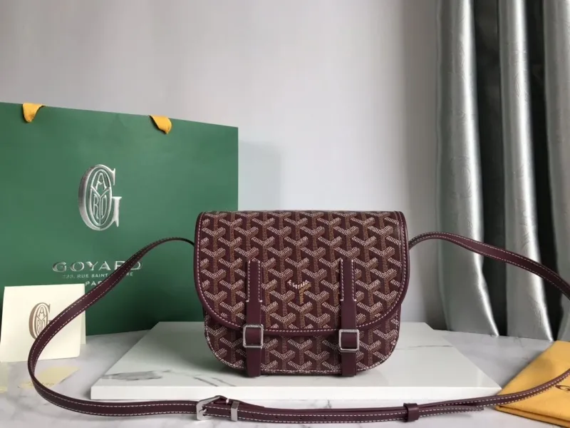Goyard Burgundy Satchel Crossbody Bag 133